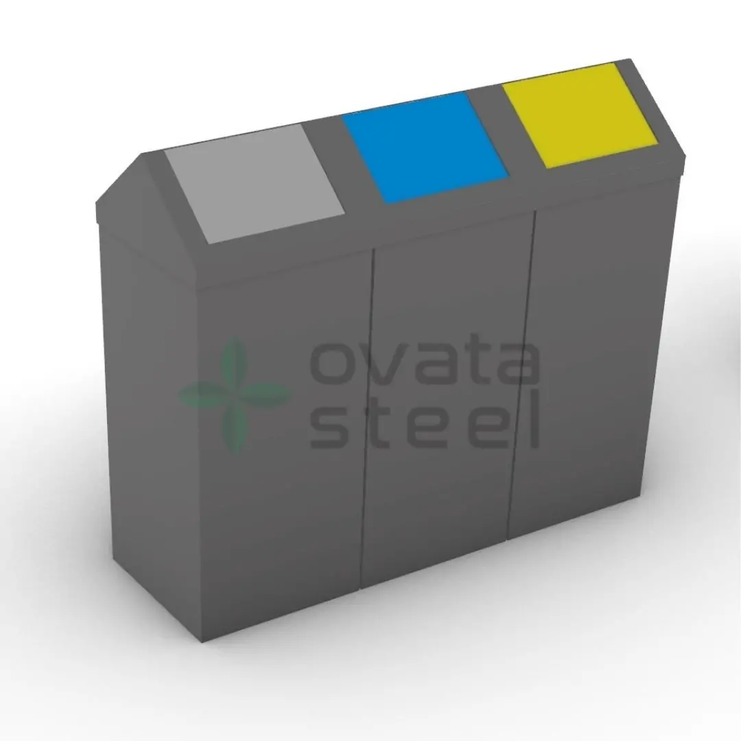 Ovata-426 3-Compartment Recycling Bin – view 3