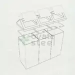 Ovata-426 3-Compartment Recycling Bin – view 5