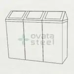 Ovata-426 3-Compartment Recycling Bin – view 4