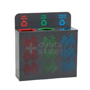 Ovata-431 3-Compartment Recycling Bin