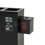 Ovata-433 4-Compartment Recycling Bin with Battery Box – view 4