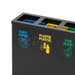 Ovata-433 4-Compartment Recycling Bin with Battery Box – view 2
