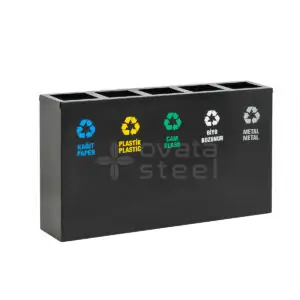 Ovata-432 5-Compartment Recycling Bin with Battery Box