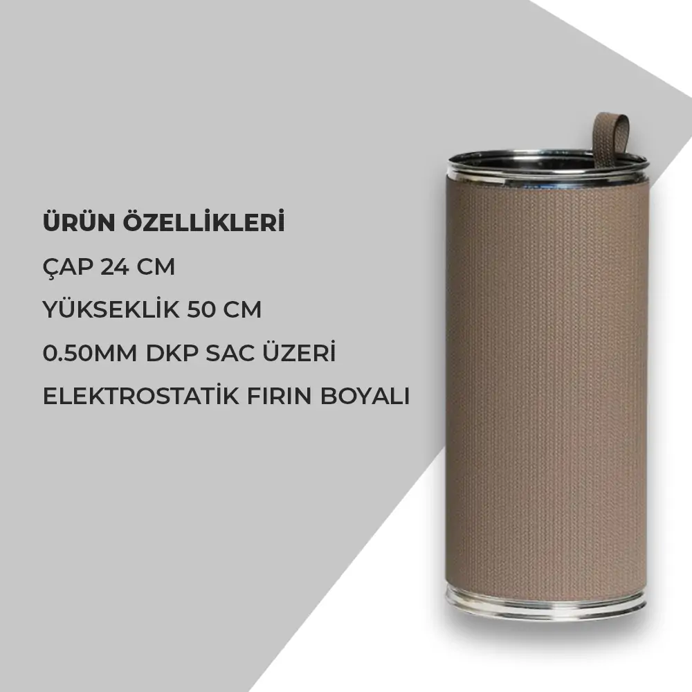 Ovata-1051 Deri Kaplı Vizon Renk Metal Şemsiyelik
