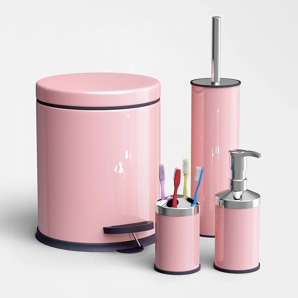 vinoks-4lu-banyo-seti-renkli-1-7e45f5cc-e041-488b-a0d1-d15a56d77df8 Ovata 4059 4'lü Banyo Seti (Pembe)