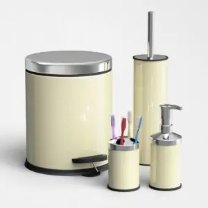 Ovata 4053 4'lü Banyo Seti Paslanmaz Kapak (Krem)
