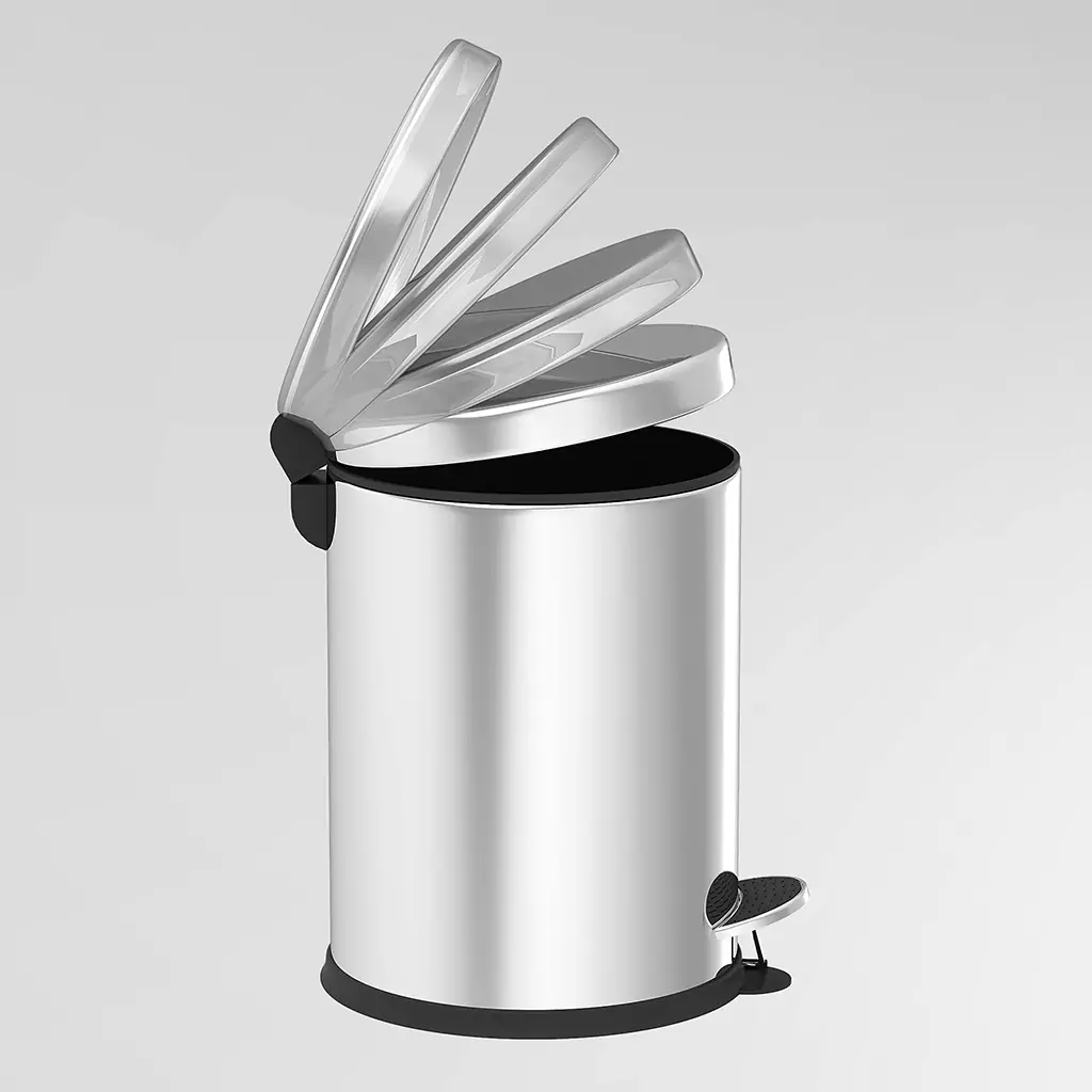 Ovata 7074 Pedallı Çöp Kovası - Yavaş Kapanan (3 Litre)
