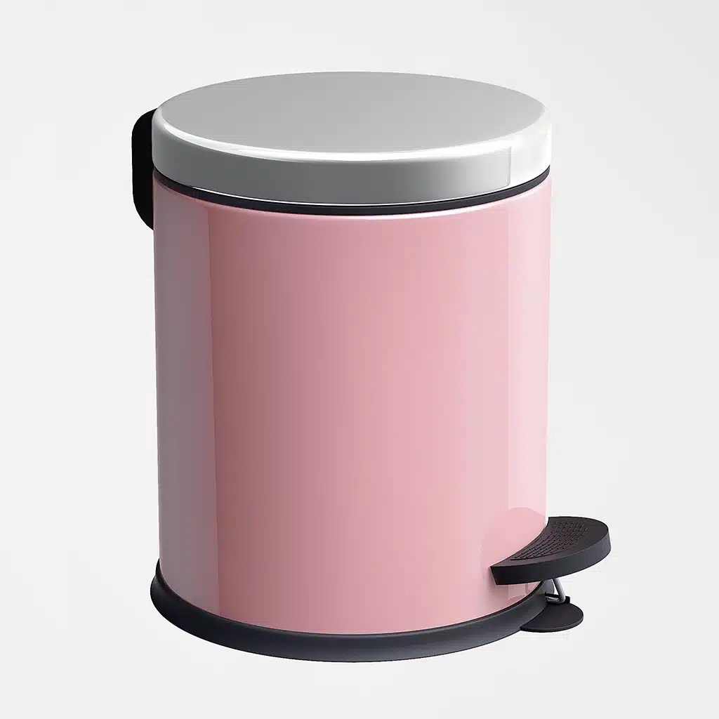 Ovata 7096 Pedallı Çöp Kovası Paslanmaz Kapak (Pembe)