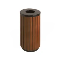 Ovata-705 Wood Open Space Trash Can