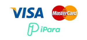 Visa, Mastercard and iPara payment logos