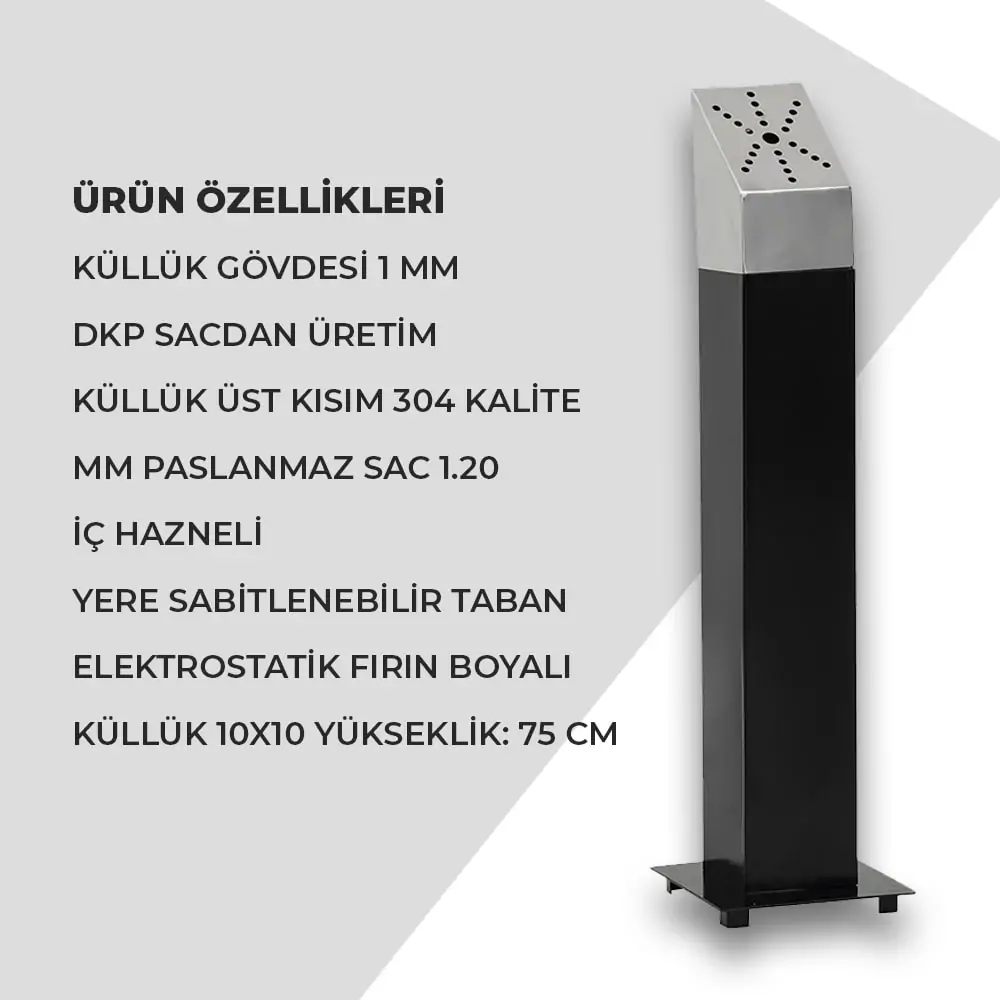 Ovata-200 Kare Ayaklı Küllük – görsel 5