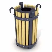 Ovata-610 Wood Open Space Trash Can
