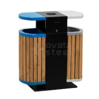 Ovata-616 Ahşaplı Dış Mekan Çöp Kovası