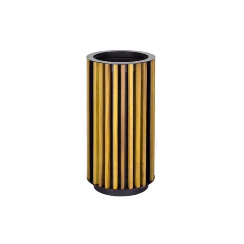Ovata-700 Wood Open Space Trash Can