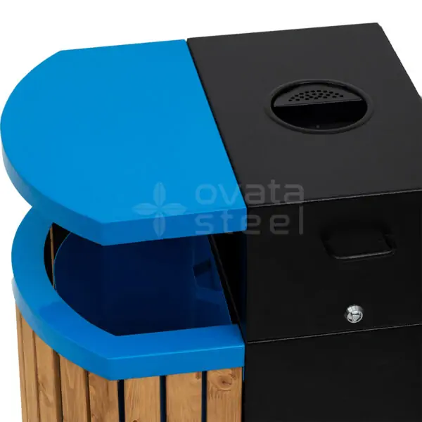 Ovata-616 Ahşaplı Dış Mekan Çöp Kovası