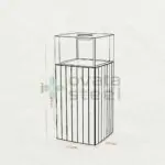 Ovata-612 Wood Open Space Trash Can – view 4