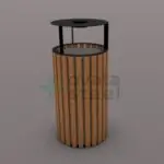 Ovata-615 Ahşaplı Dış Mekan Çöp Kovası
