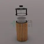 Ovata-615 Ahşaplı Dış Mekan Çöp Kovası