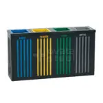 Ovata-400 4-Compartment Powder-Coated Recycling Bin