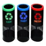 Ovata-407 3'lü Fırın Boyalı Metal Silindir Sıfır Atık Ünitesi