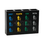 Ovata-408 4-Compartment Powder-Coated Recycling Bin