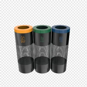 Ovata-415 3-Compartment Powder-Coated Recycling Bin