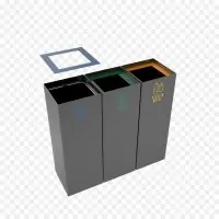 Ovata-418 3-Compartment Powder-Coated Recycling Bin
