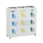 Ovata-437 3-Compartment Recycling Bin with Battery Box