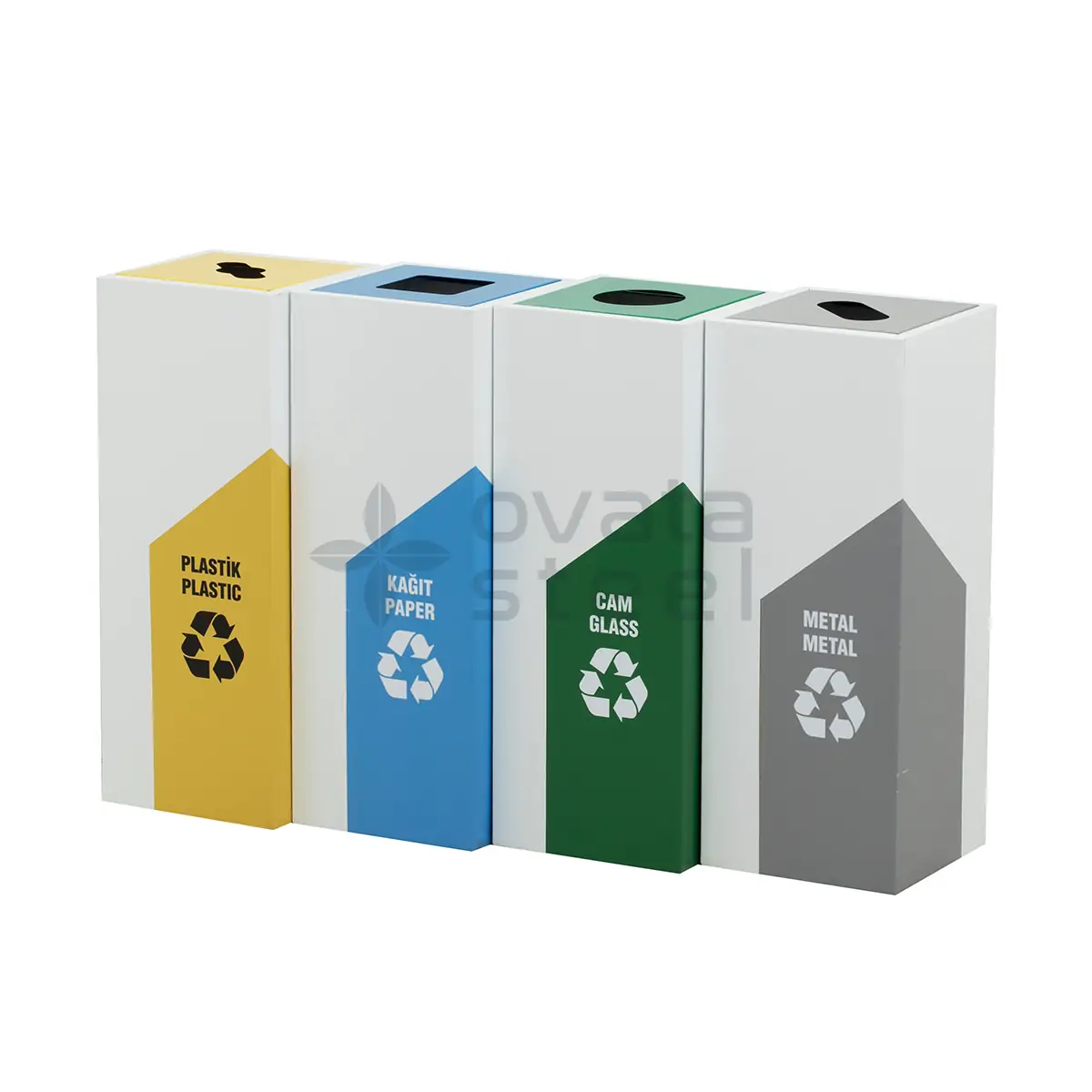 recycling- bins 01440 Ovata-440 4-Compartment Recycling Bin