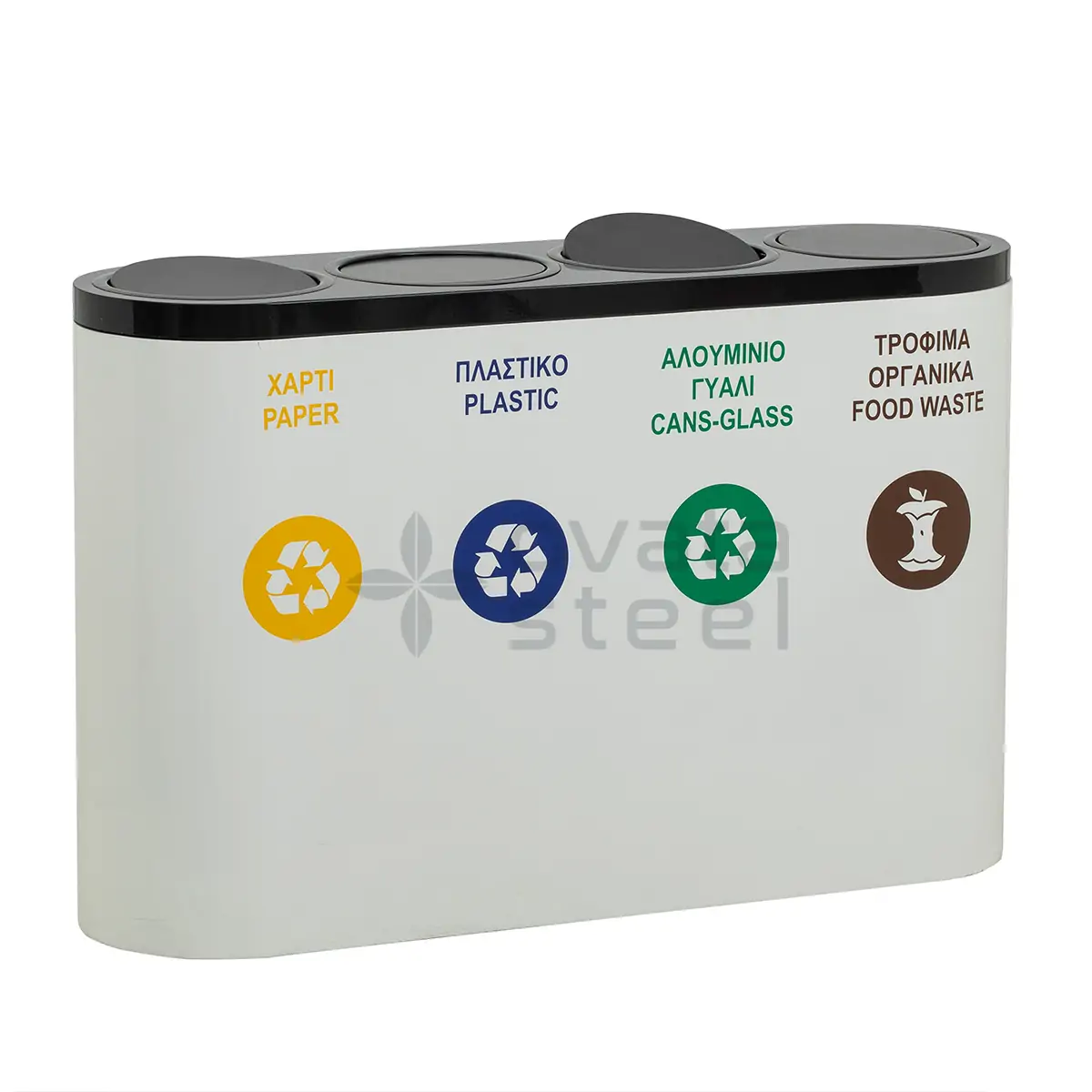 recycling- bins 01442 Ovata-442 4'lü Sıfır Atık Ünitesi
