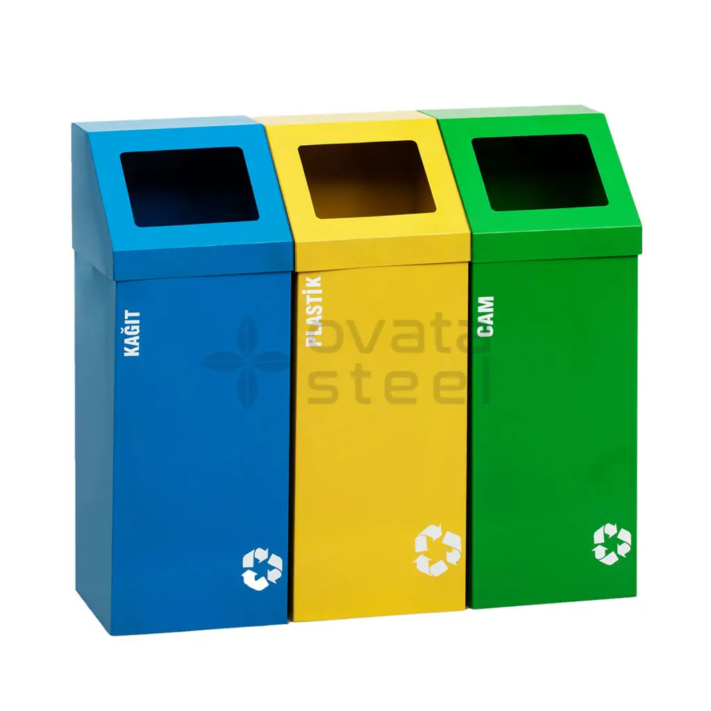 Ovata-446 3-Compartment Recycling Bin