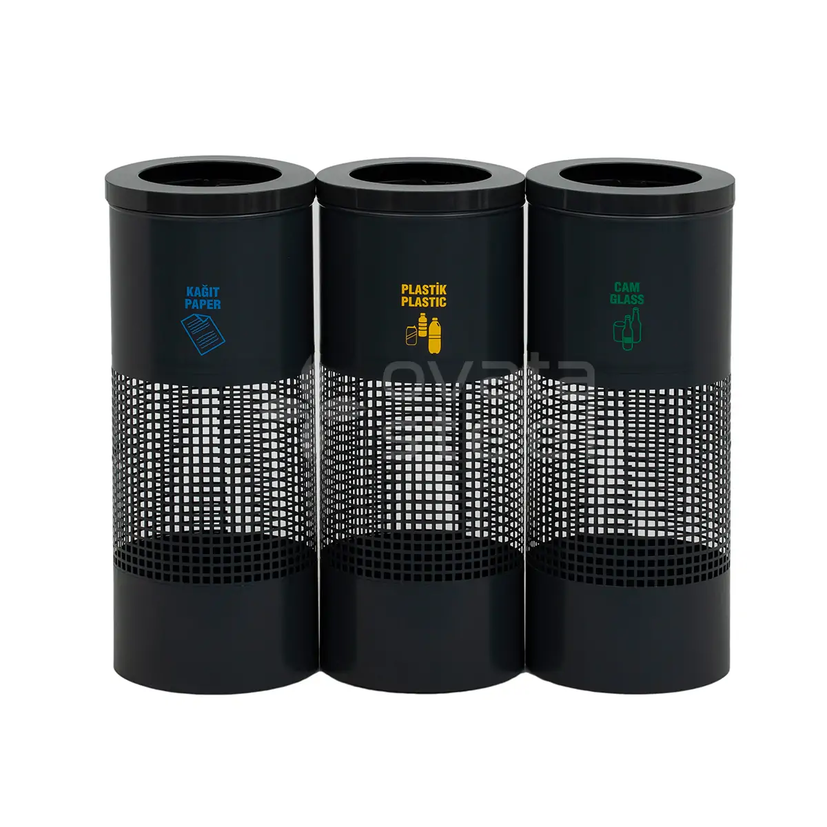 recycling- bins 01449 Ovata-449 3-Compartment Recycling Bin