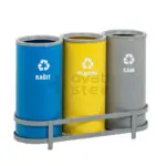 Ovata-453 3-Compartment Recycling Bin
