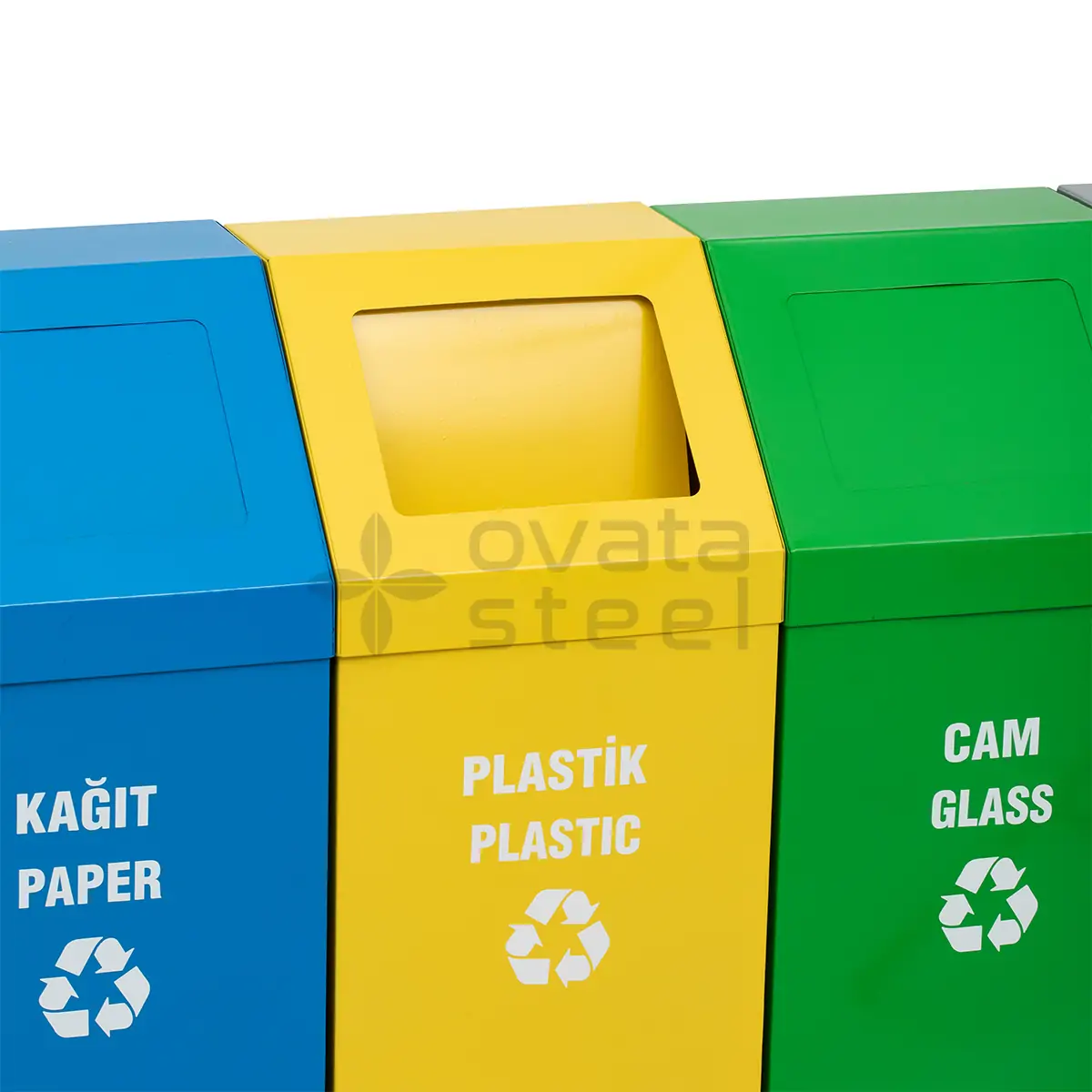 Ovata-406 4'lü Sıfır Atık Ünitesi + Hazneli + Yaylı Kapaklı