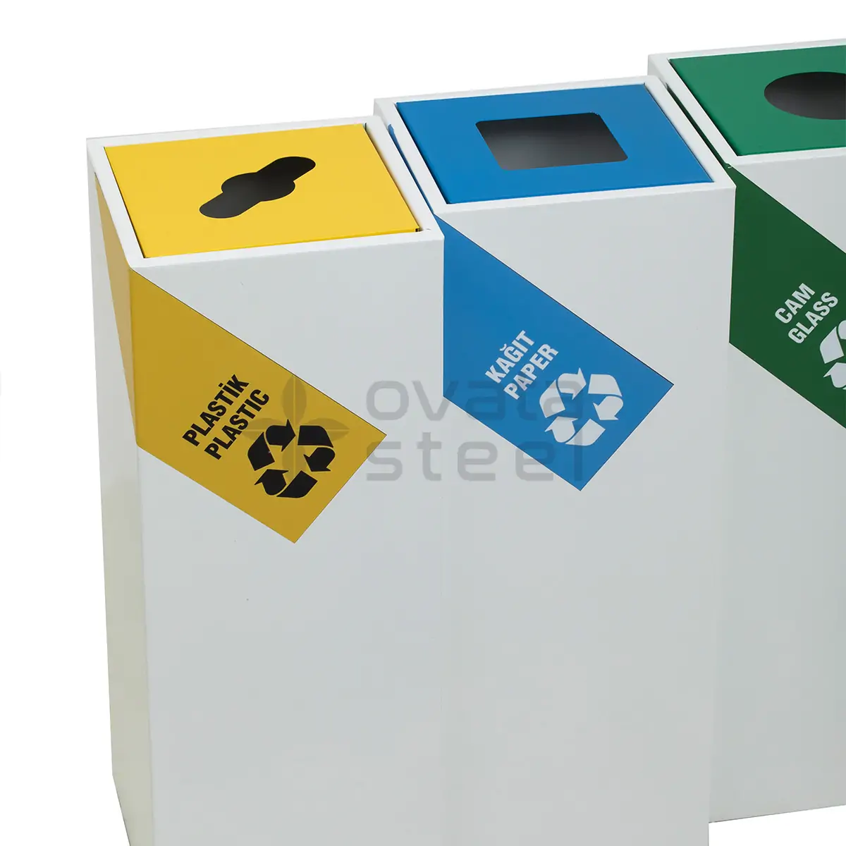 Ovata-440 4-Compartment Recycling Bin – view 2