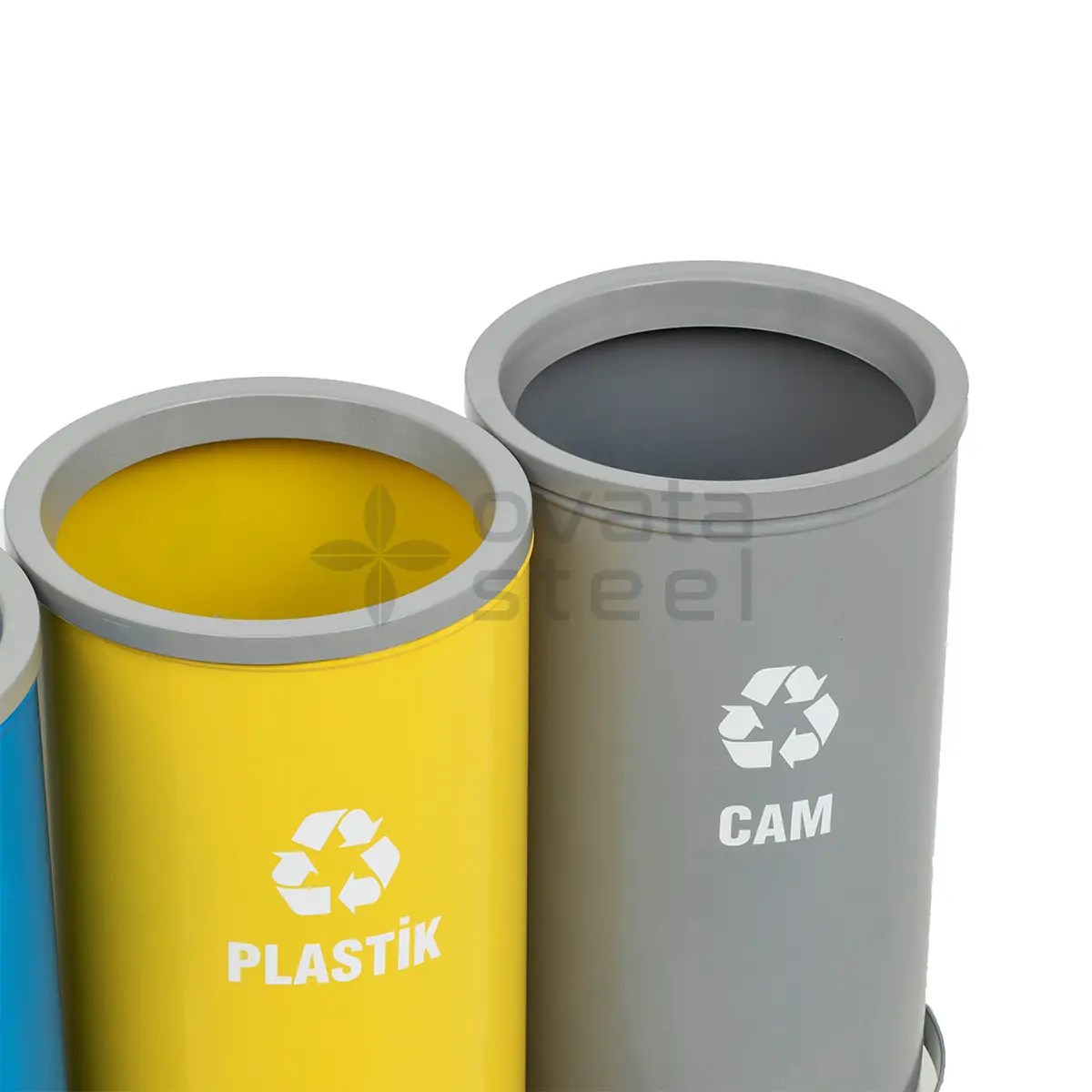 Ovata-453 3-Compartment Recycling Bin – view 2