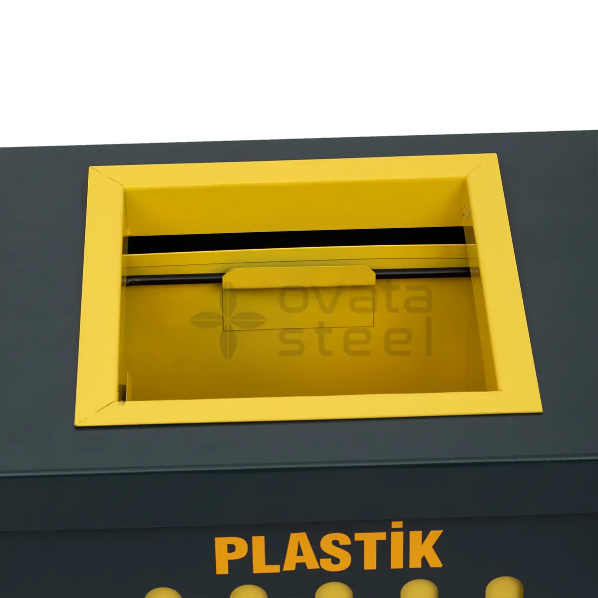 Ovata-400 4-Compartment Powder-Coated Recycling Bin – view 3