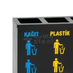 Ovata-408 4-Compartment Powder-Coated Recycling Bin – view 3