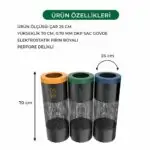 Ovata-415 3-Compartment Powder-Coated Recycling Bin – view 3