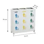 Ovata-437 3-Compartment Recycling Bin with Battery Box – view 3