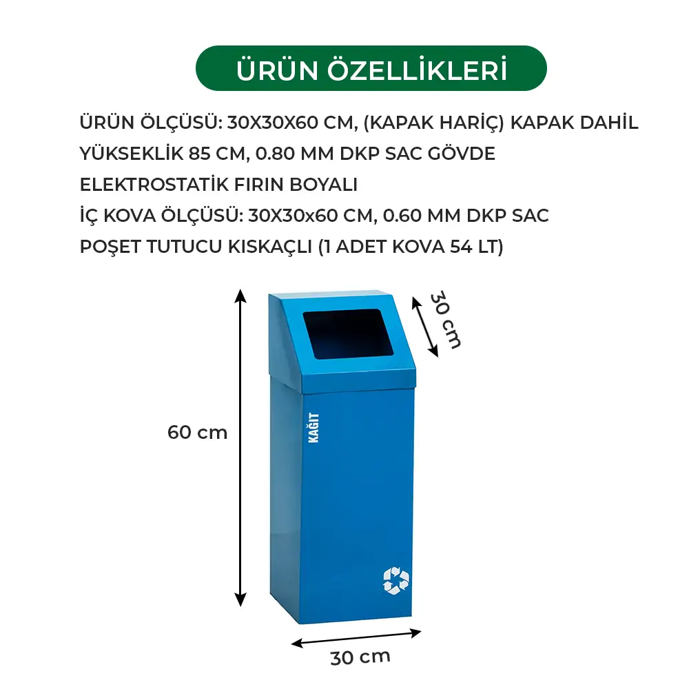 Ovata-448 Tekli Açık Kapaklı Sıfır Atık Ünitesi