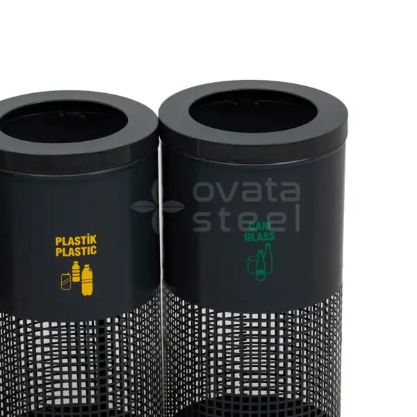 Ovata-449 3-Compartment Recycling Bin – view 3