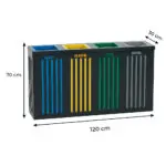 Ovata-400 4-Compartment Powder-Coated Recycling Bin – view 4