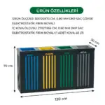Ovata-400 4-Compartment Powder-Coated Recycling Bin – view 5