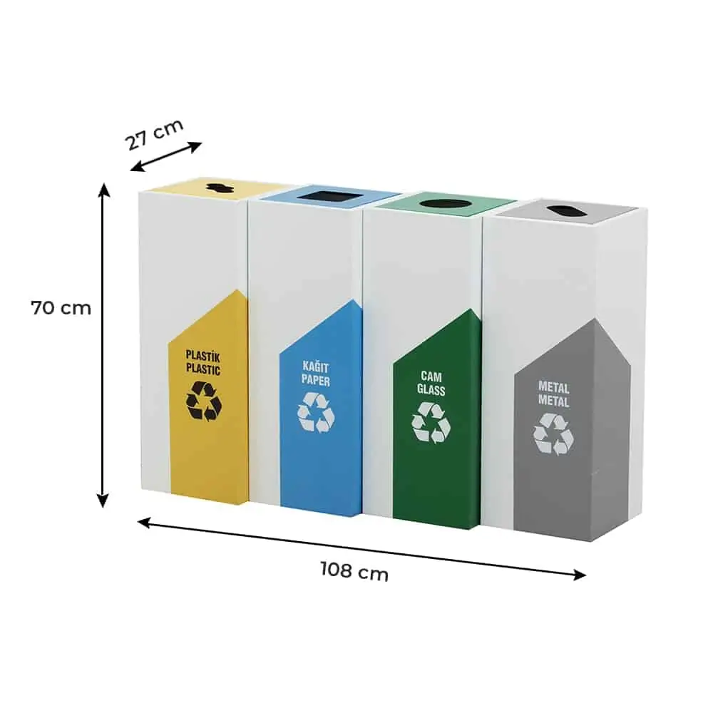 Ovata-440 4-Compartment Recycling Bin – view 5