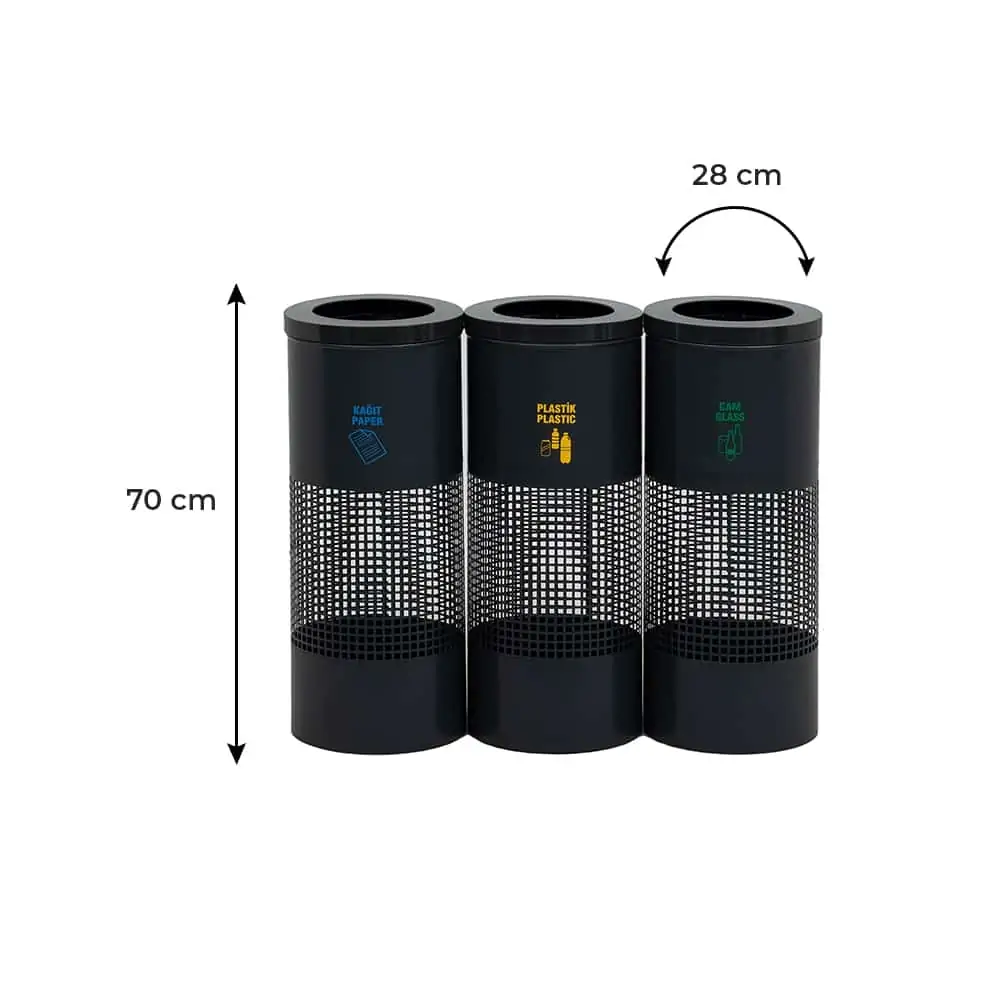 Ovata-449 3-Compartment Recycling Bin – view 5