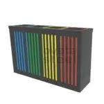 Ovata-400 4-Compartment Powder-Coated Recycling Bin – view 6