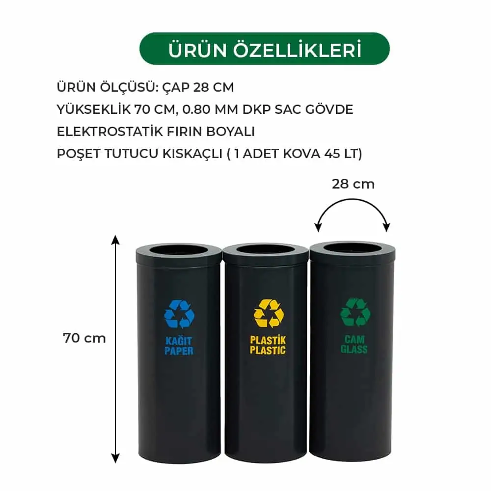 Ovata-450 3'lü Sıfır Atık Ünitesi