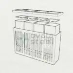 Ovata-400 4-Compartment Powder-Coated Recycling Bin – view 7