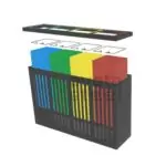 Ovata-400 4-Compartment Powder-Coated Recycling Bin – view 8